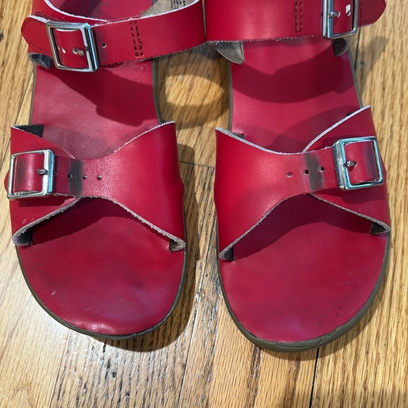 Footmates Tide Red Leather Sandals Sz 2 - Picture 10 of 11